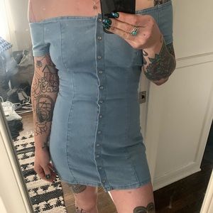 Denim bottom up dress